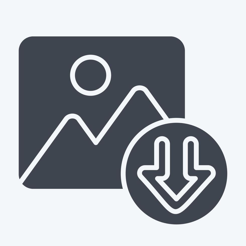 Icon Photo. related to Download symbol. glyph style. design editable vector