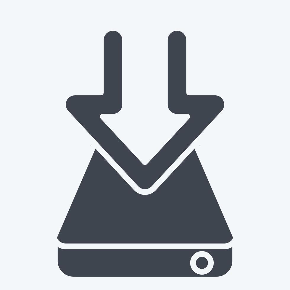 Icon Hard Drive. related to Download symbol. glyph style. design editable vector