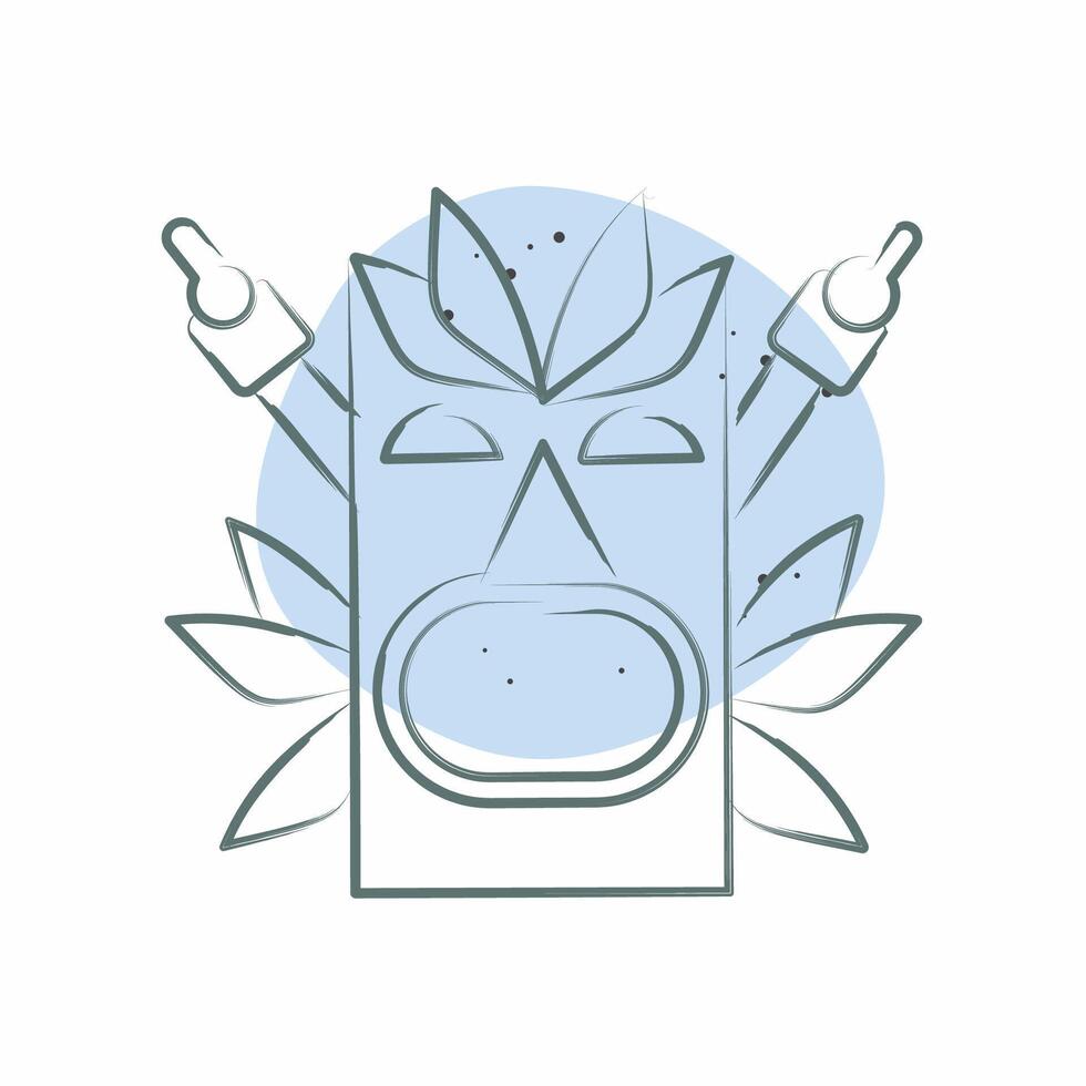 Icon Totem. related to Hawaii symbol. Color Spot Style. design editable vector