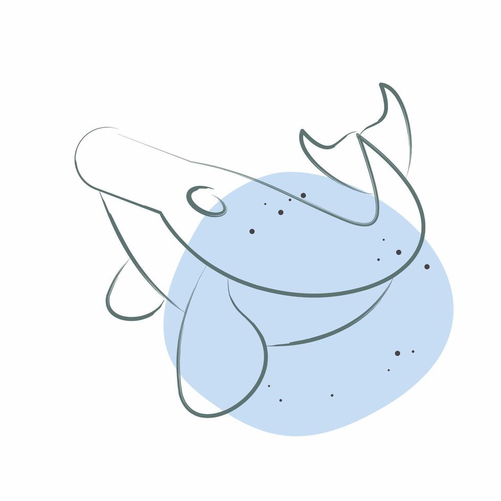 Icon Humback Whale. related to Hawaii symbol. Color Spot Style. design editable vector