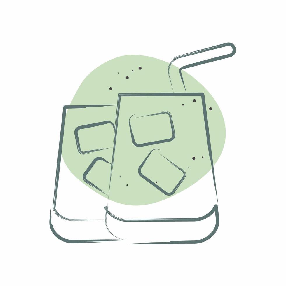 Icon Coctail. related to Hawaii symbol. Color Spot Style. design editable vector