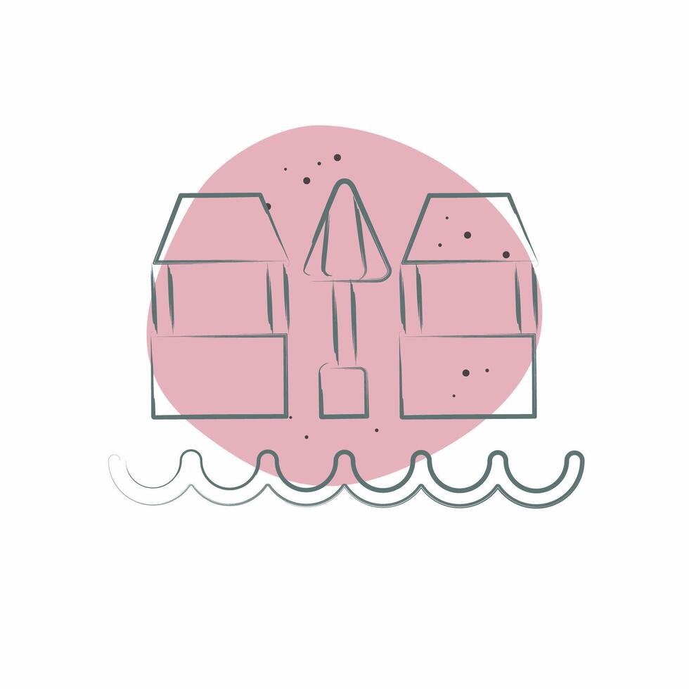 Icon Beach Bar. related to Hawaii symbol. Color Spot Style. design editable vector