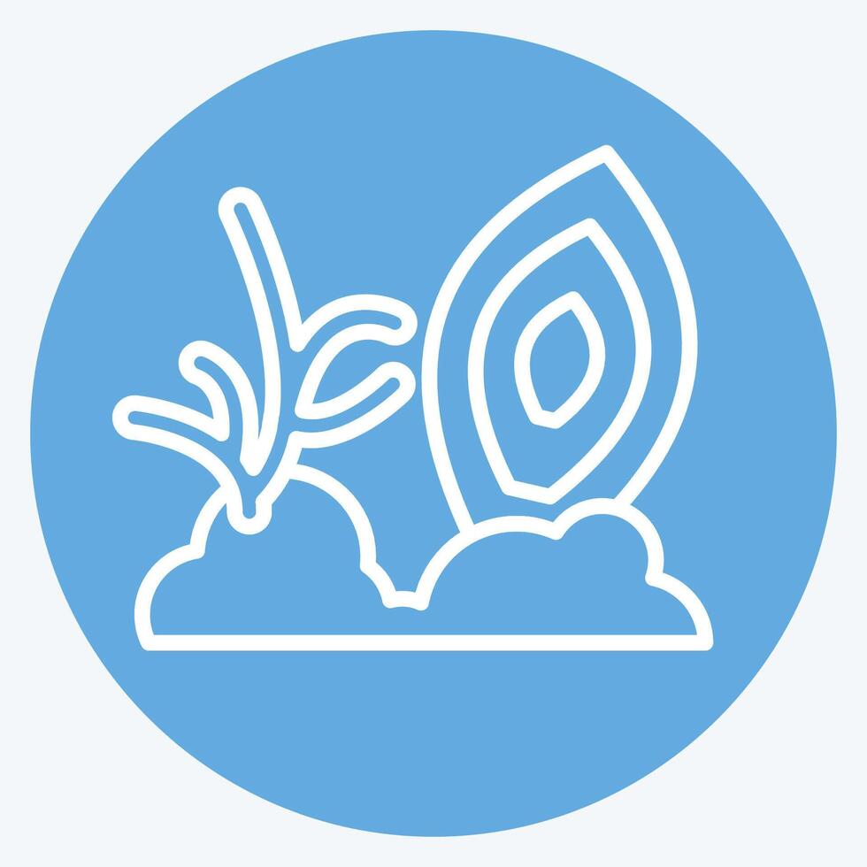Icon Coral. related to Hawaii symbol. blue eyes style. design editable vector