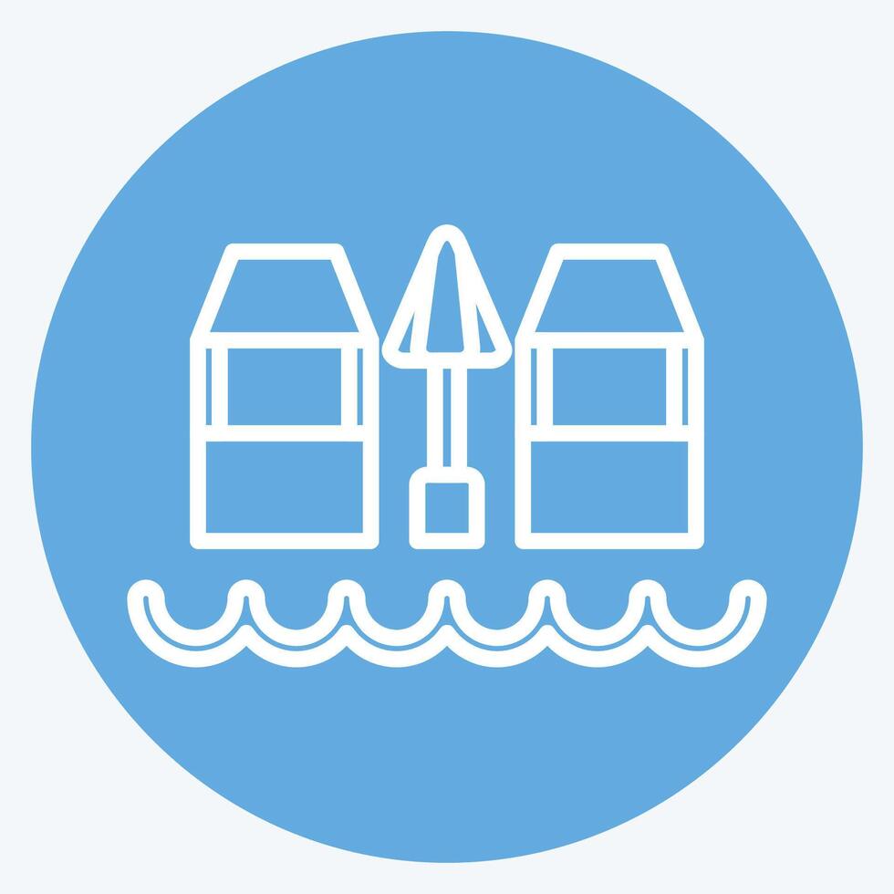 Icon Beach Bar. related to Hawaii symbol. blue eyes style. design editable vector