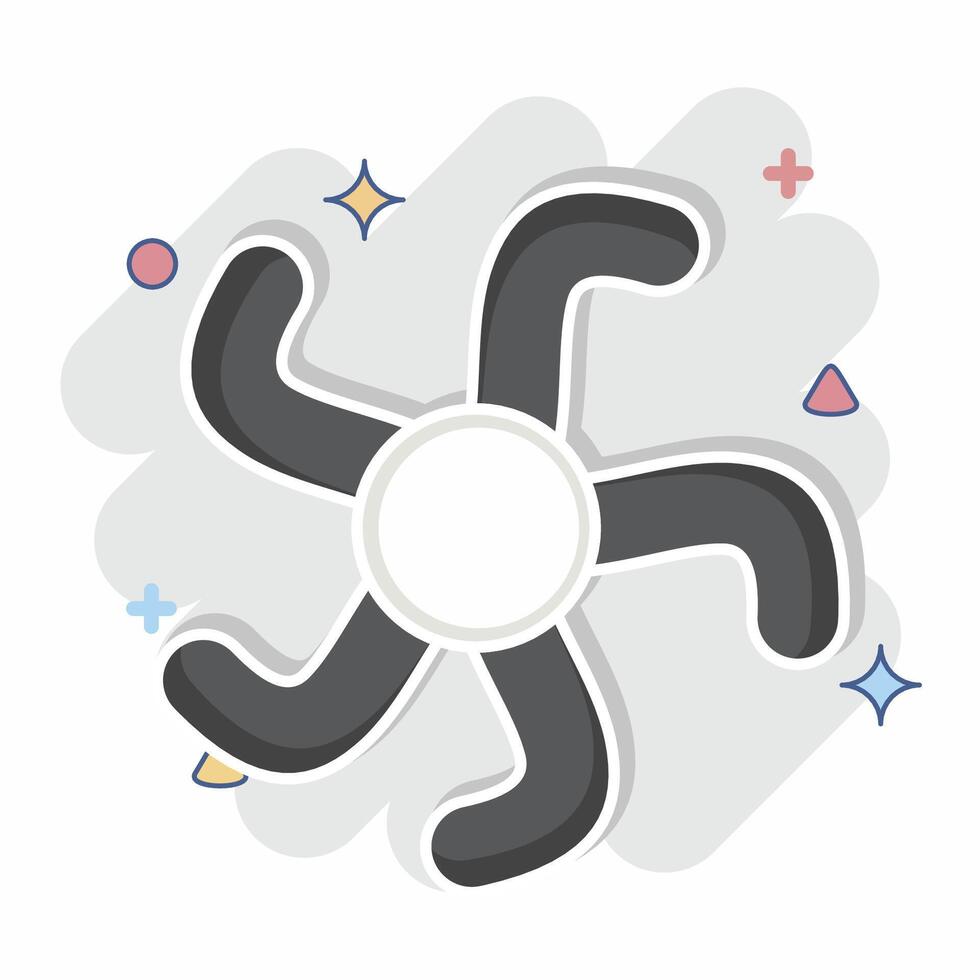 Icon Starfish. related to Hawaii symbol. comic style. design editable vector