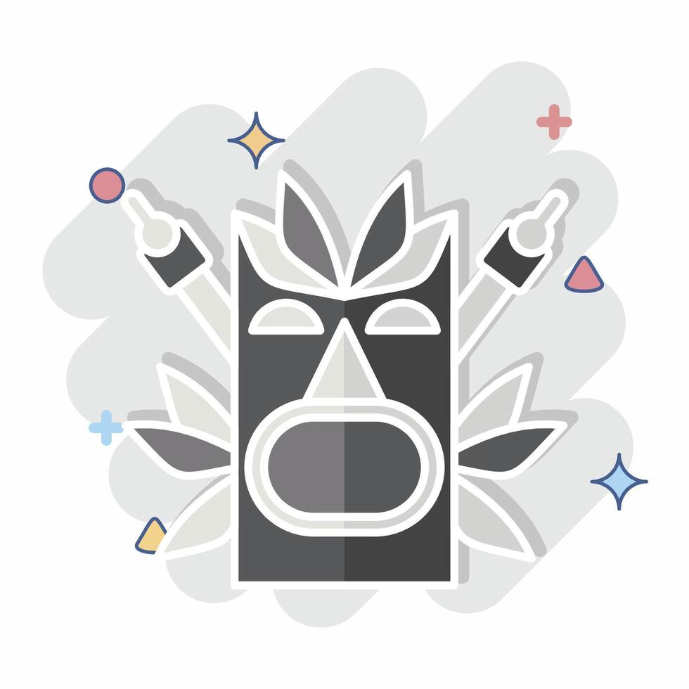 Icon Totem. related to Hawaii symbol. comic style. design editable vector