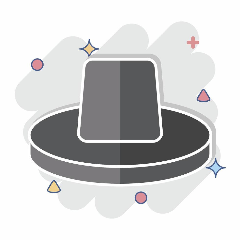 Icon Hat. related to Hawaii symbol. comic style. design editable vector