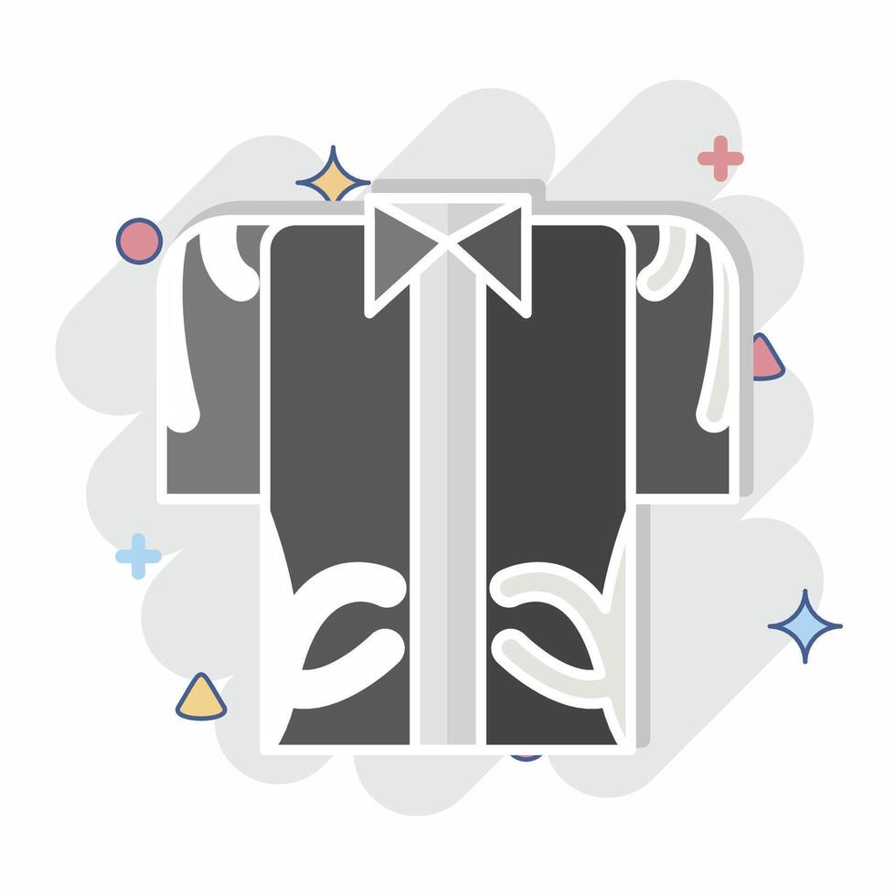 Icon Hawaii Shirt. related to Hawaii symbol. comic style. design editable vector