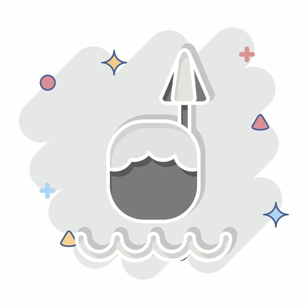 Icon Coconut Drink. related to Hawaii symbol. comic style. design editable vector