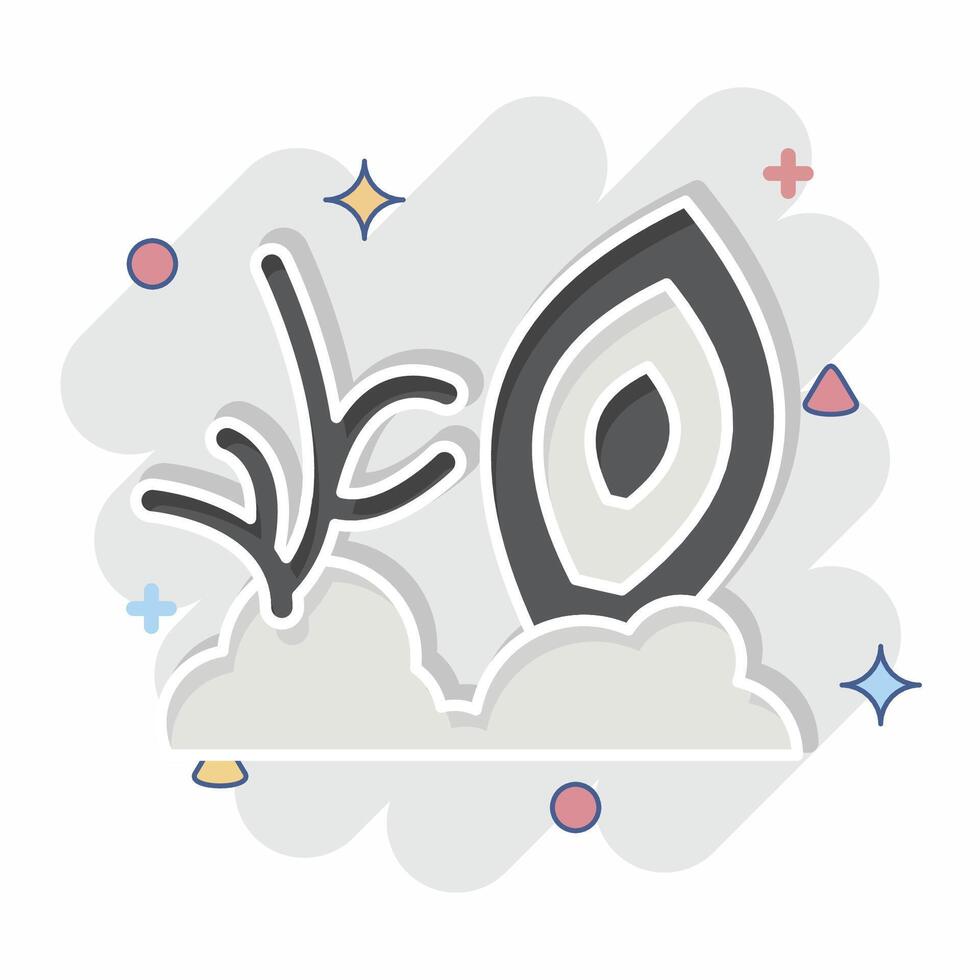 Icon Coral. related to Hawaii symbol. comic style. design editable vector
