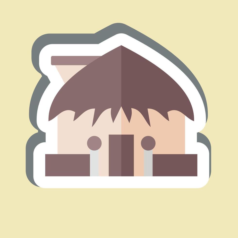 Sticker Hut. related to Hawaii symbol. design editable vector