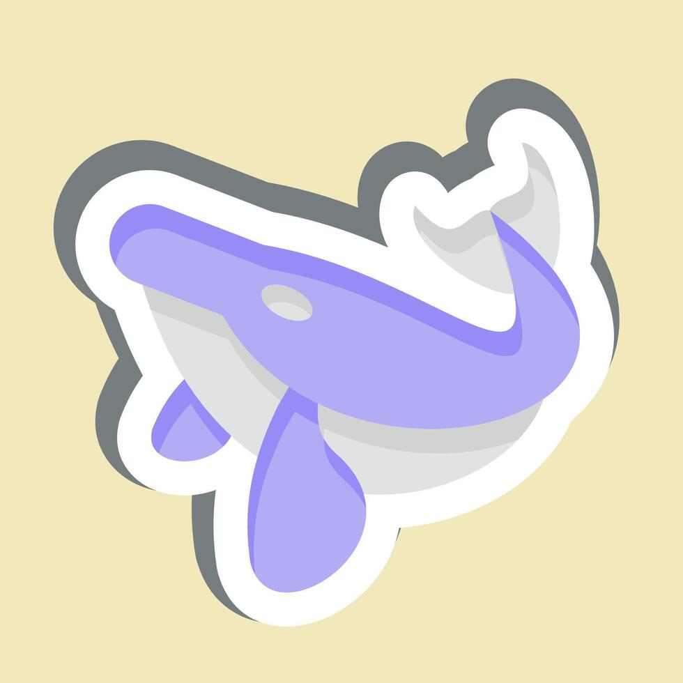 Sticker Humback Whale. related to Hawaii symbol. design editable vector