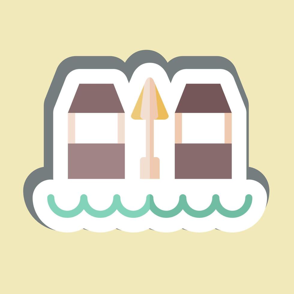 Sticker Beach Bar. related to Hawaii symbol. design editable vector