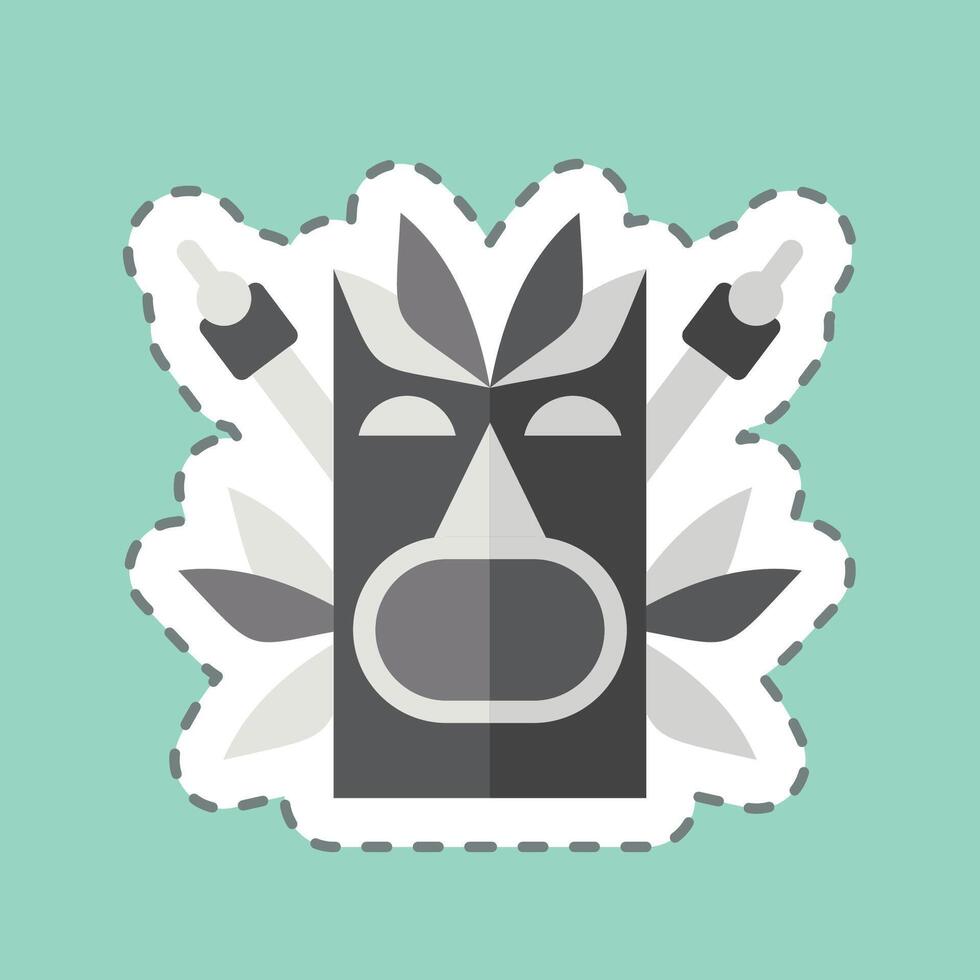 Sticker line cut Totem. related to Hawaii symbol. design editable vector