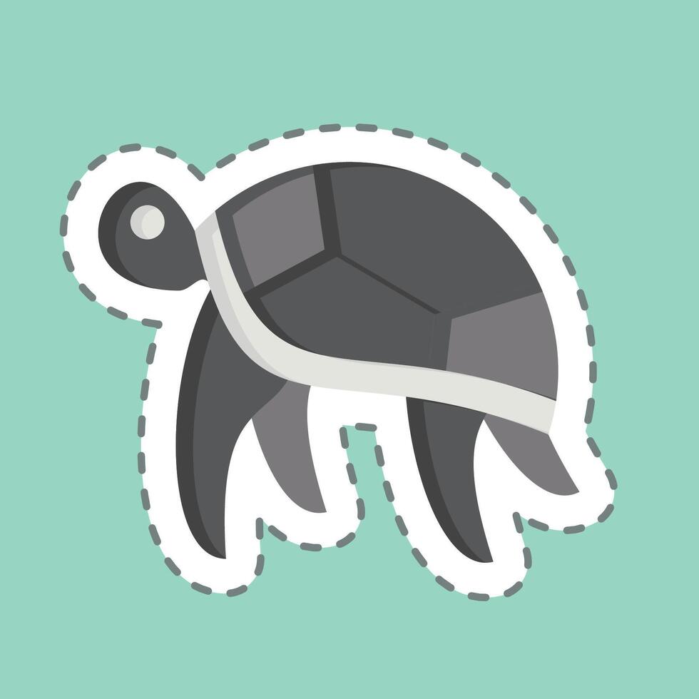 Sticker line cut Turtle. related to Hawaii symbol. design editable vector