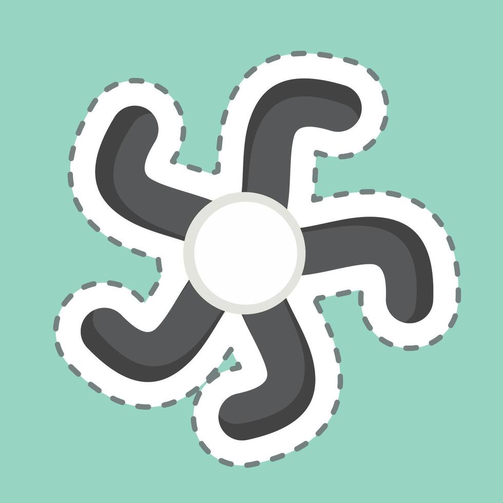 Sticker line cut Starfish. related to Hawaii symbol. design editable vector