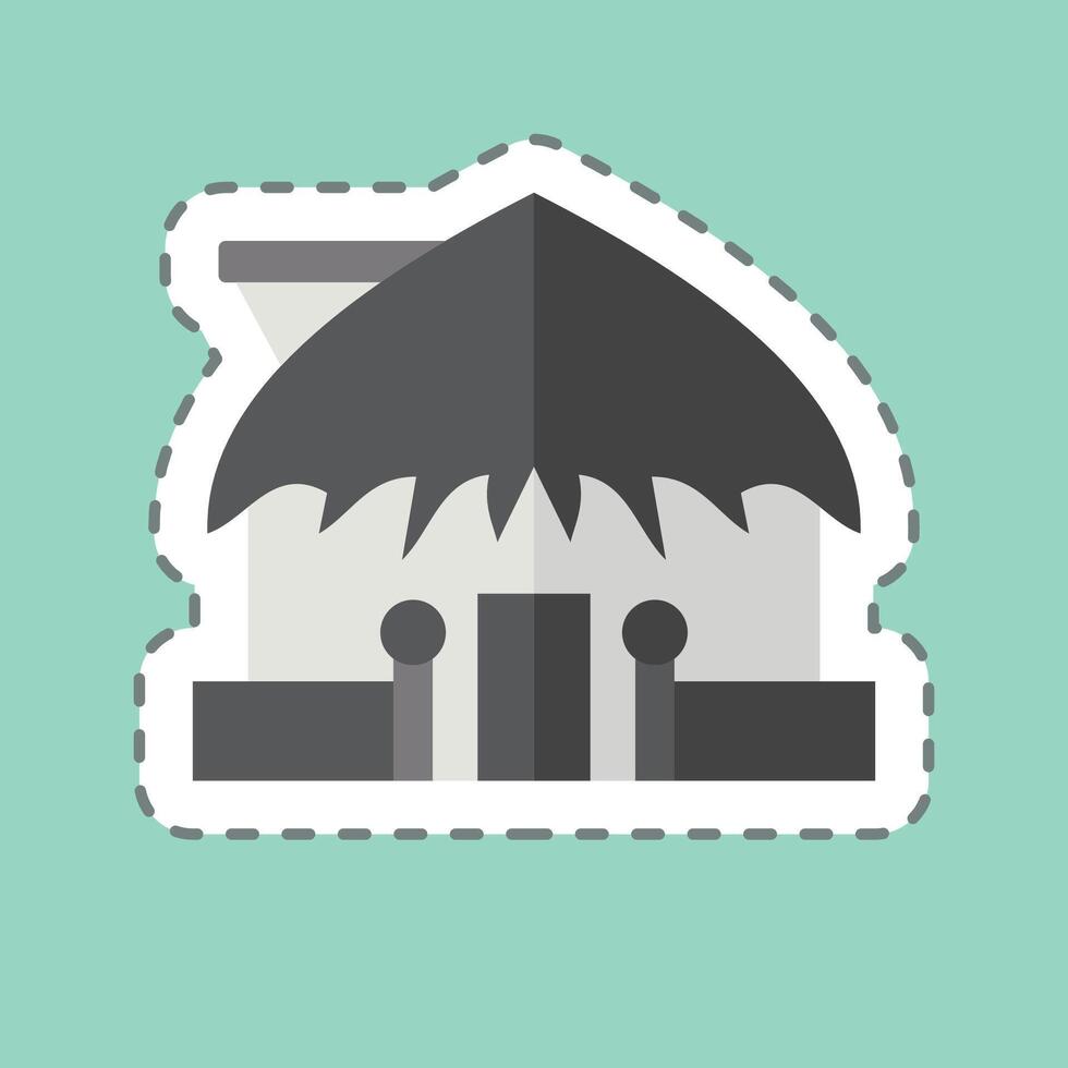Sticker line cut Hut. related to Hawaii symbol. design editable vector