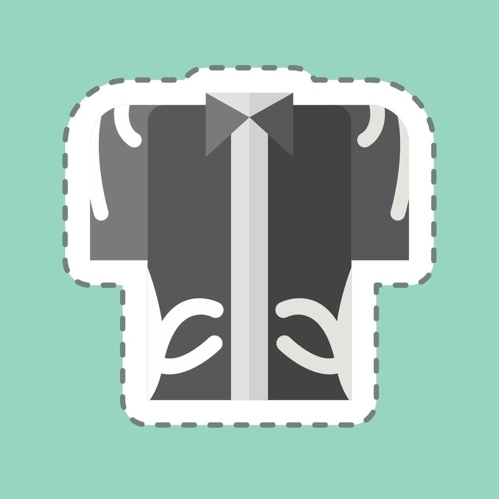 Sticker line cut Hawaii Shirt. related to Hawaii symbol. design editable vector