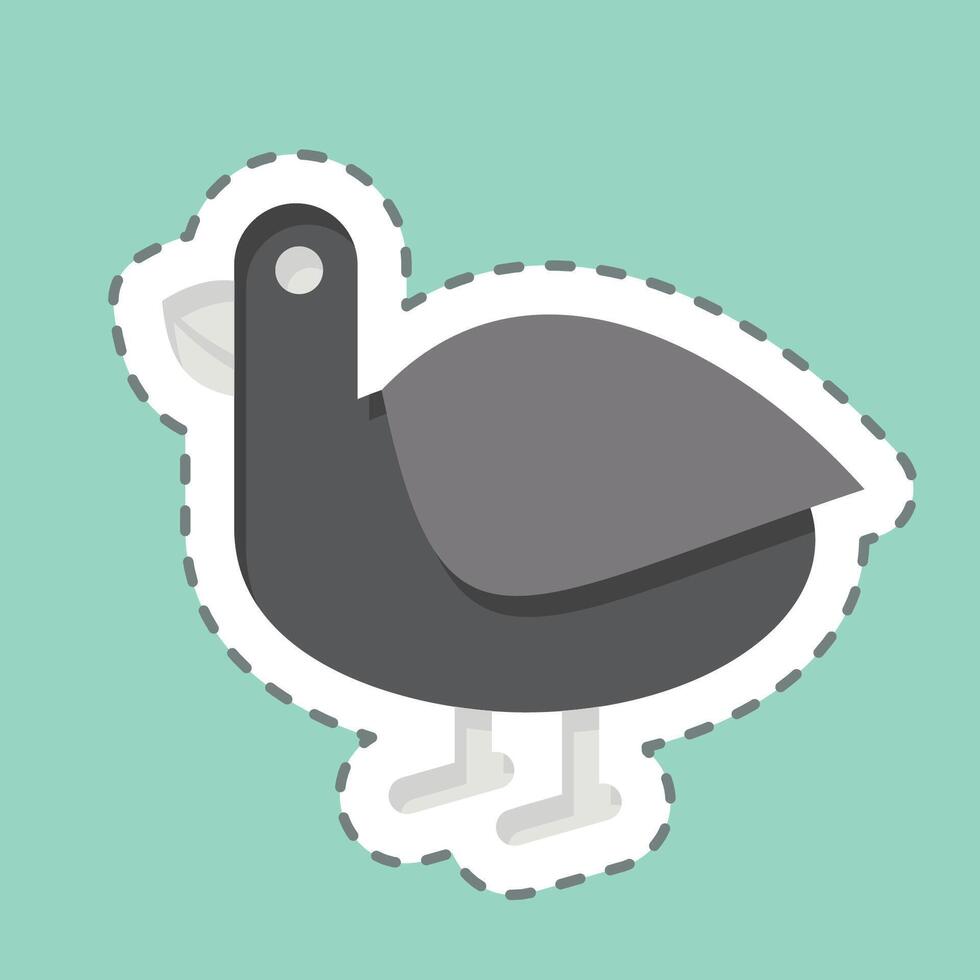 Sticker line cut Hawaii State Bird. related to Hawaii symbol. design editable vector