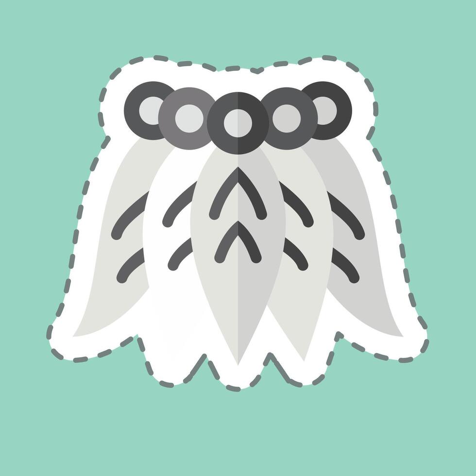 Sticker line cut Hawaiian Skrirt. related to Hawaii symbol. design editable vector