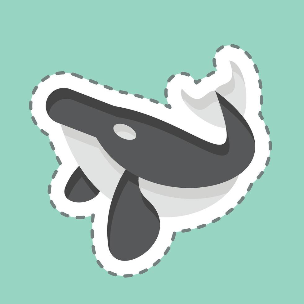 Sticker line cut Humback Whale. related to Hawaii symbol. design editable vector