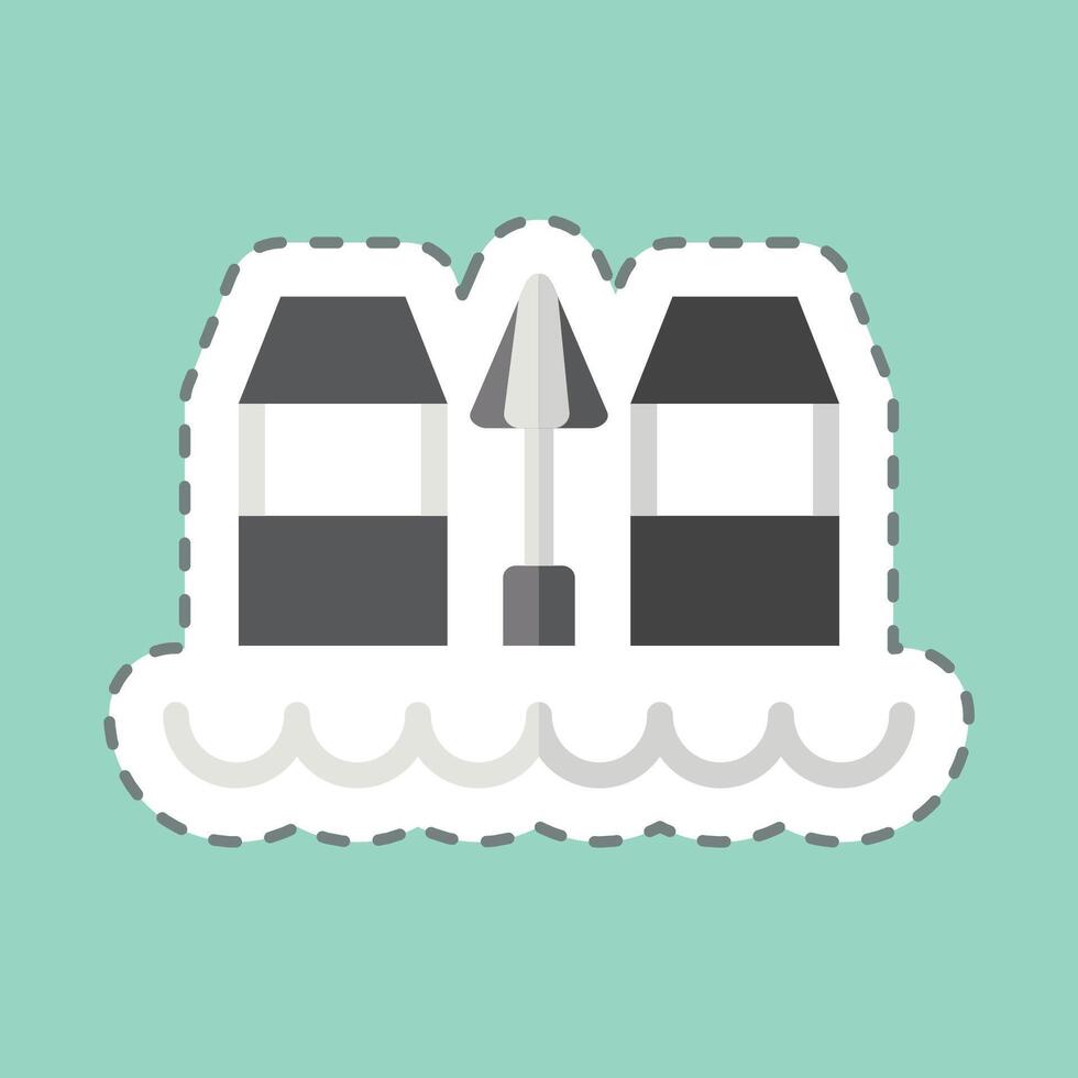 Sticker line cut Beach Bar. related to Hawaii symbol. design editable vector