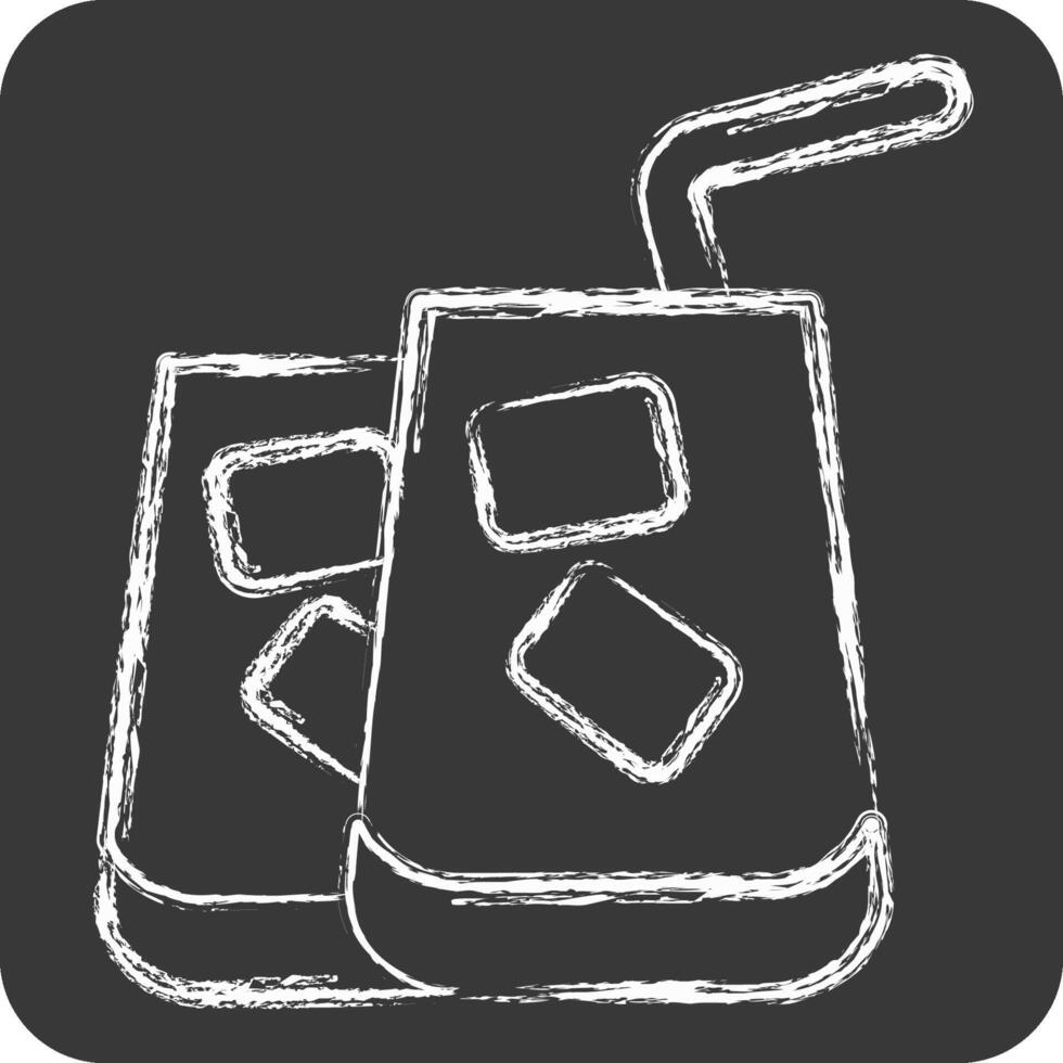 Icon Coctail. related to Hawaii symbol. chalk Style. design editable vector