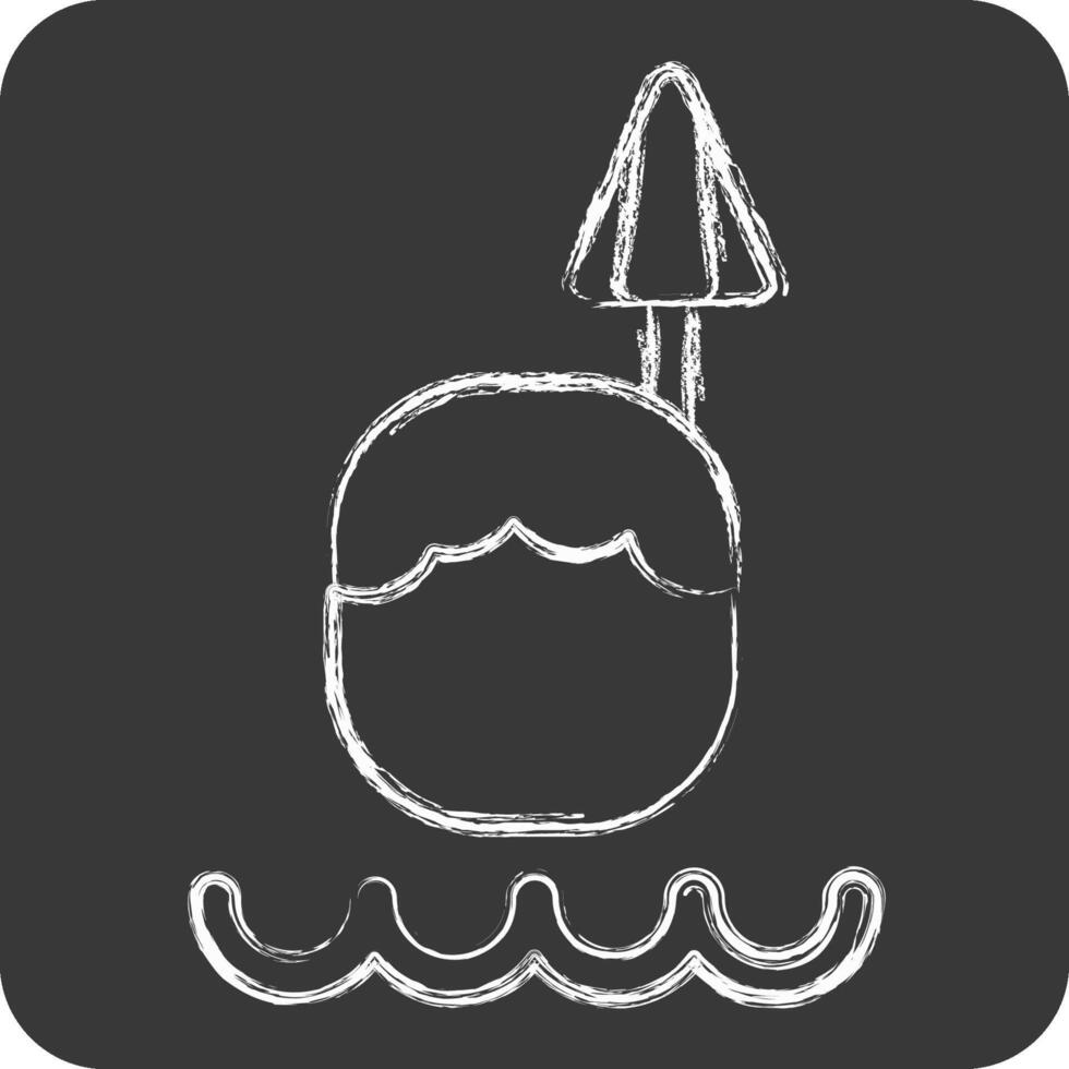 Icon Coconut Drink. related to Hawaii symbol. chalk Style. design editable vector