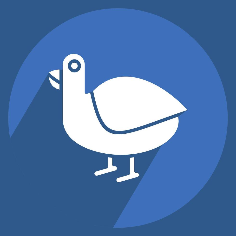 Icon Hawaii State Bird. related to Hawaii symbol. long shadow style. design editable vector