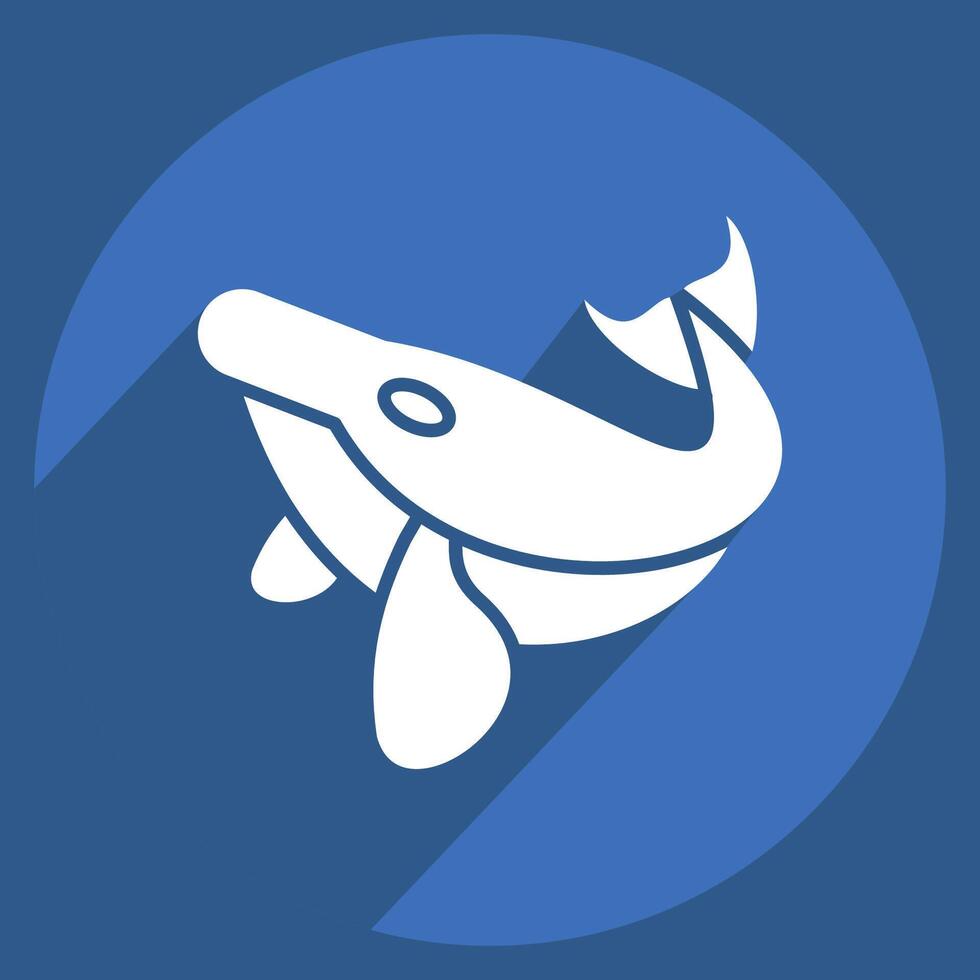 Icon Humback Whale. related to Hawaii symbol. long shadow style. design editable vector