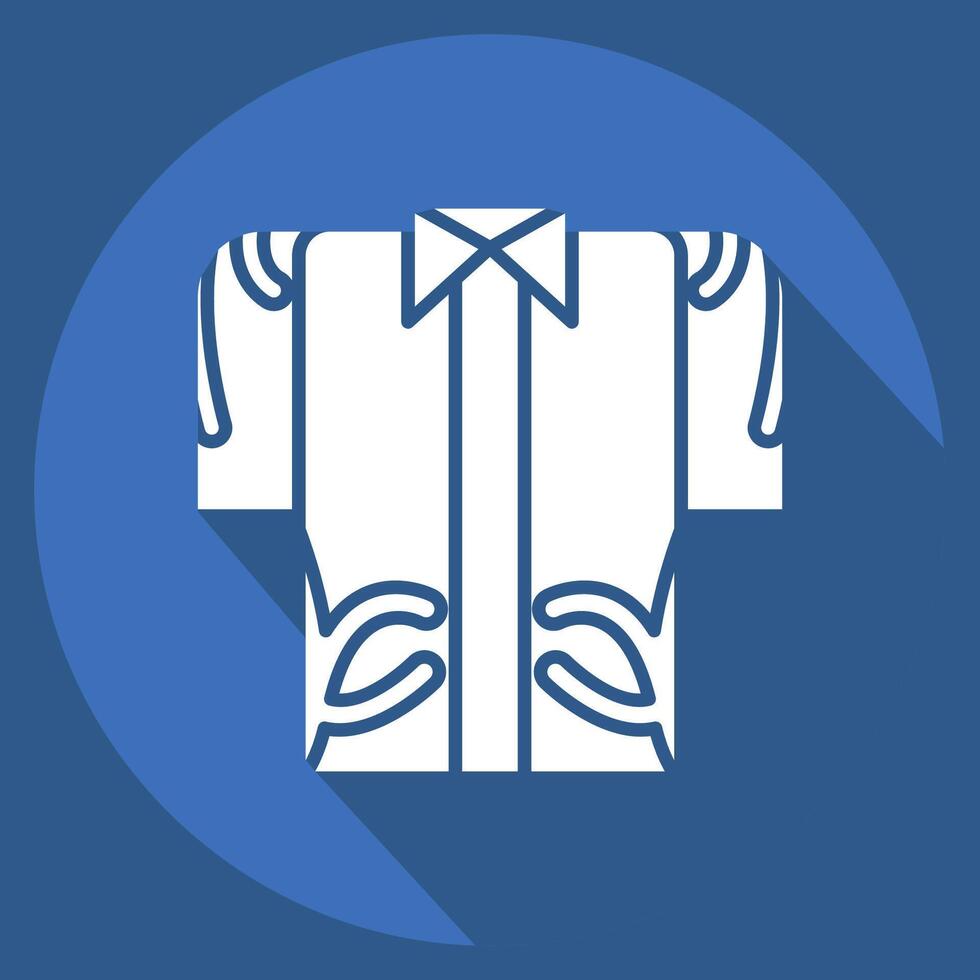 Icon Hawaii Shirt. related to Hawaii symbol. long shadow style. design editable vector