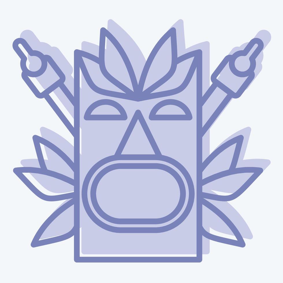 Icon Totem. related to Hawaii symbol. two tone style. design editable vector