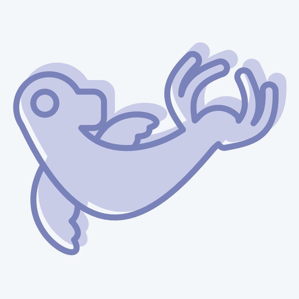 Icon Monk Seal. related to Hawaii symbol. two tone style. design editable vector