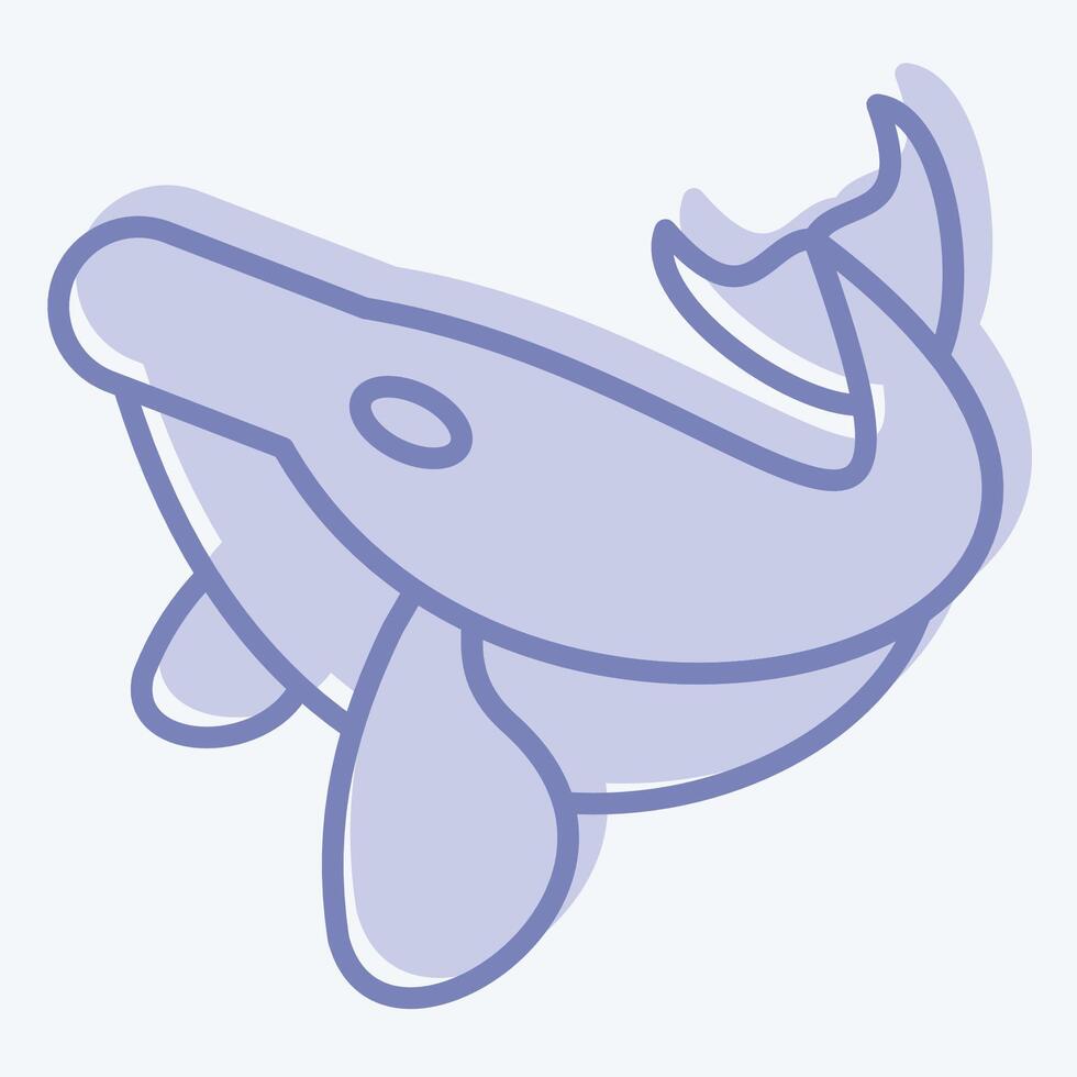 Icon Humback Whale. related to Hawaii symbol. two tone style. design editable vector