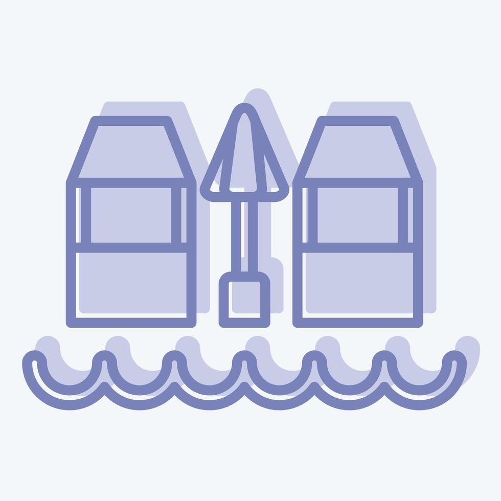 Icon Beach Bar. related to Hawaii symbol. two tone style. design editable vector