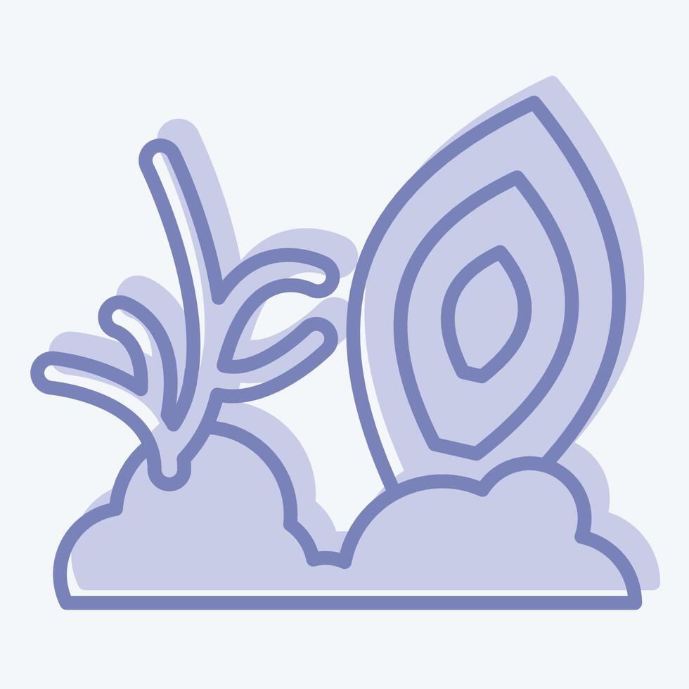 Icon Coral. related to Hawaii symbol. two tone style. design editable vector
