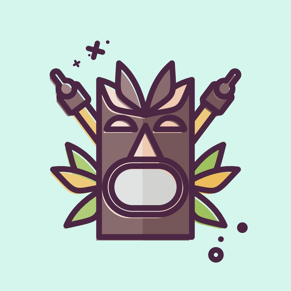 Icon Totem. related to Hawaii symbol. MBE style. design editable vector