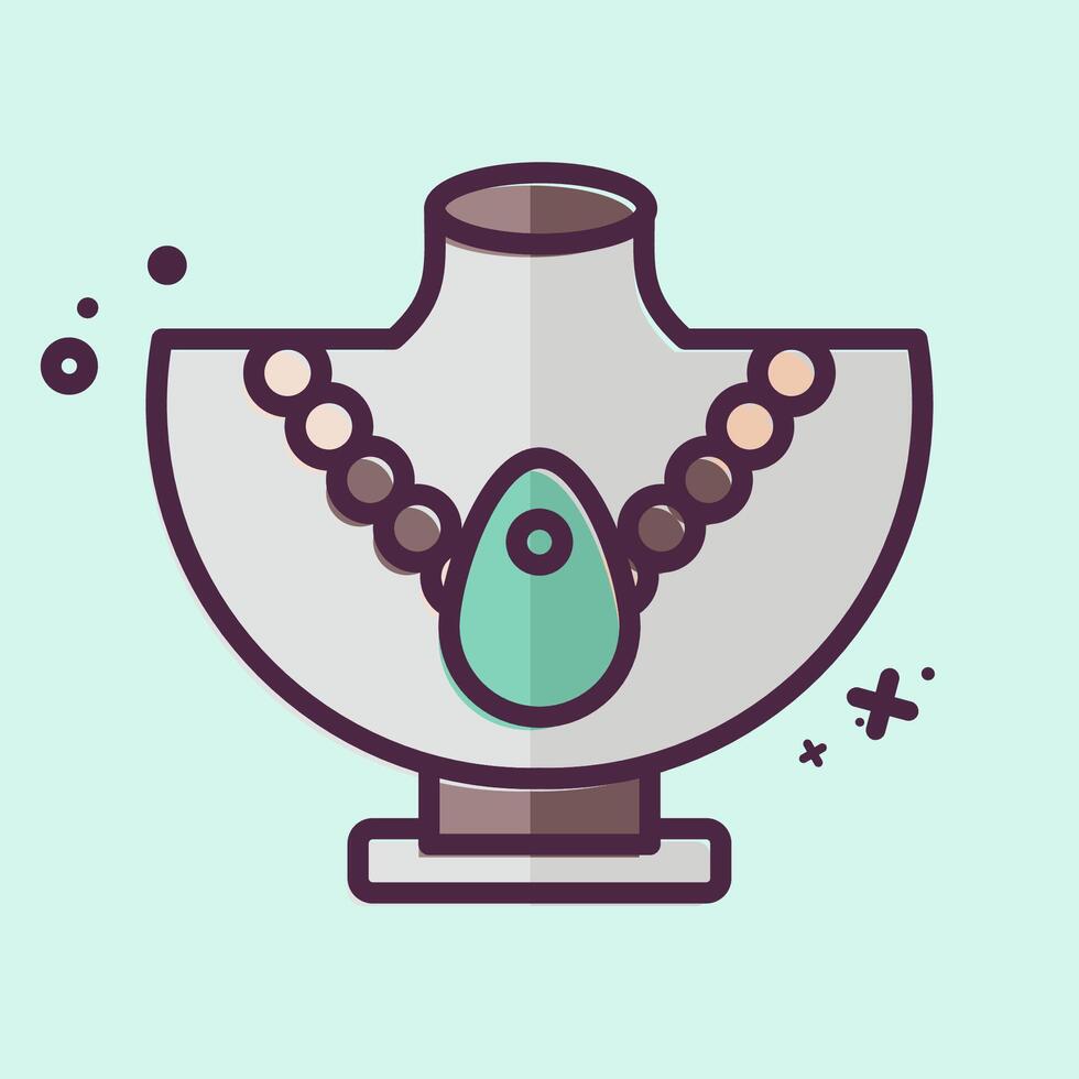 Icon Neklace. related to Hawaii symbol. MBE style. design editable vector