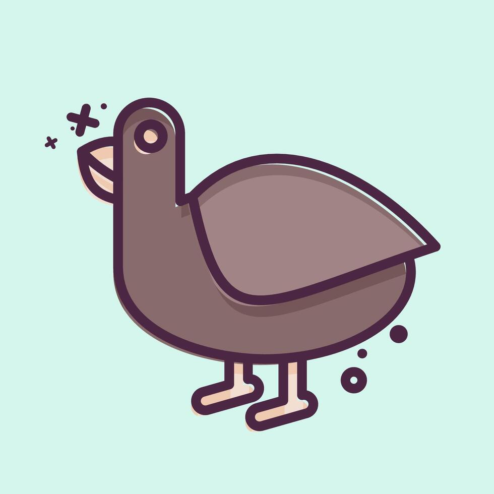 Icon Hawaii State Bird. related to Hawaii symbol. MBE style. design editable vector