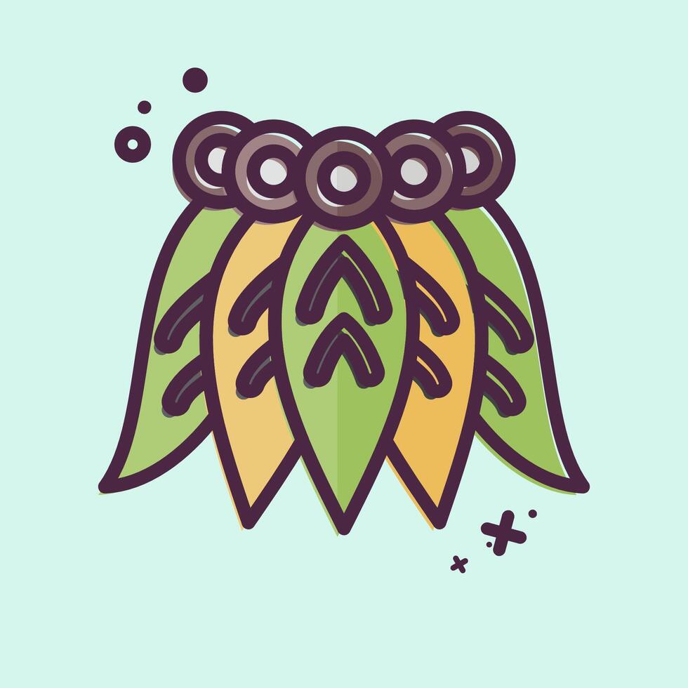 Icon Hawaiian Skrirt. related to Hawaii symbol. MBE style. design editable vector