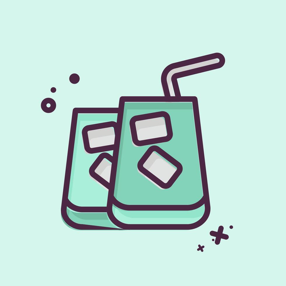 Icon Coctail. related to Hawaii symbol. MBE style. design editable vector