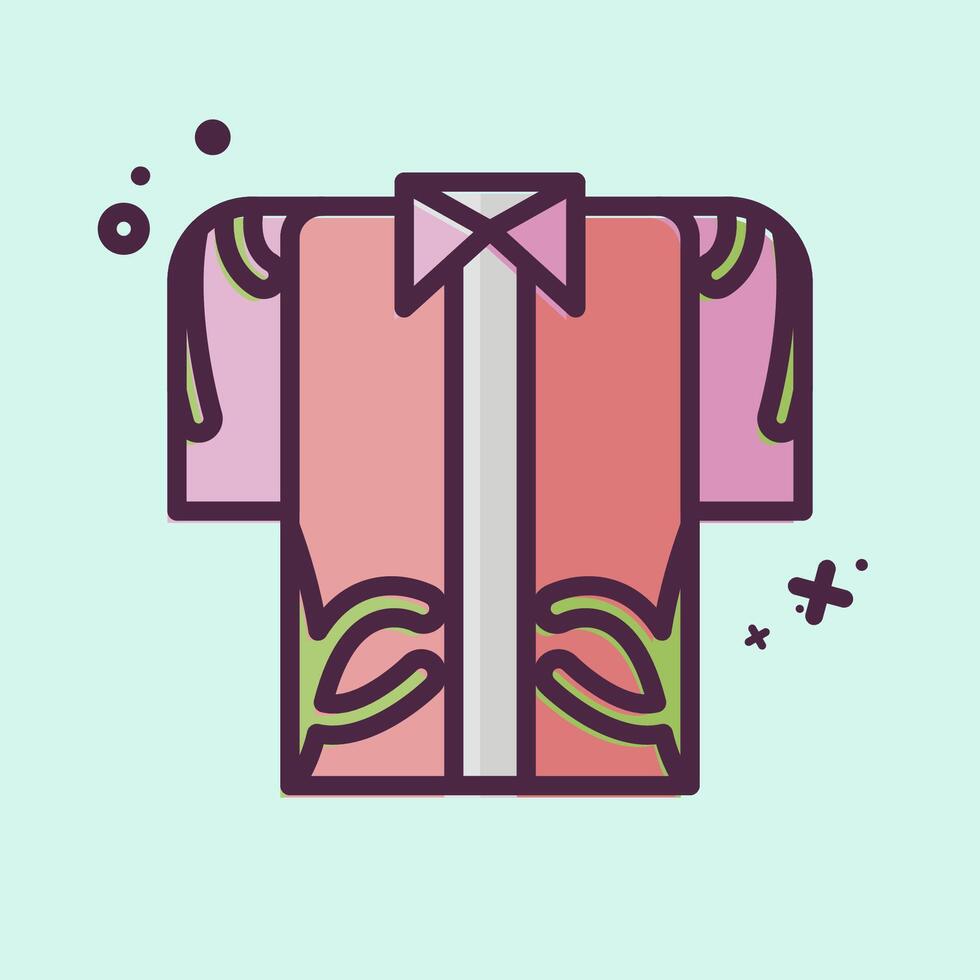 Icon Hawaii Shirt. related to Hawaii symbol. MBE style. design editable vector