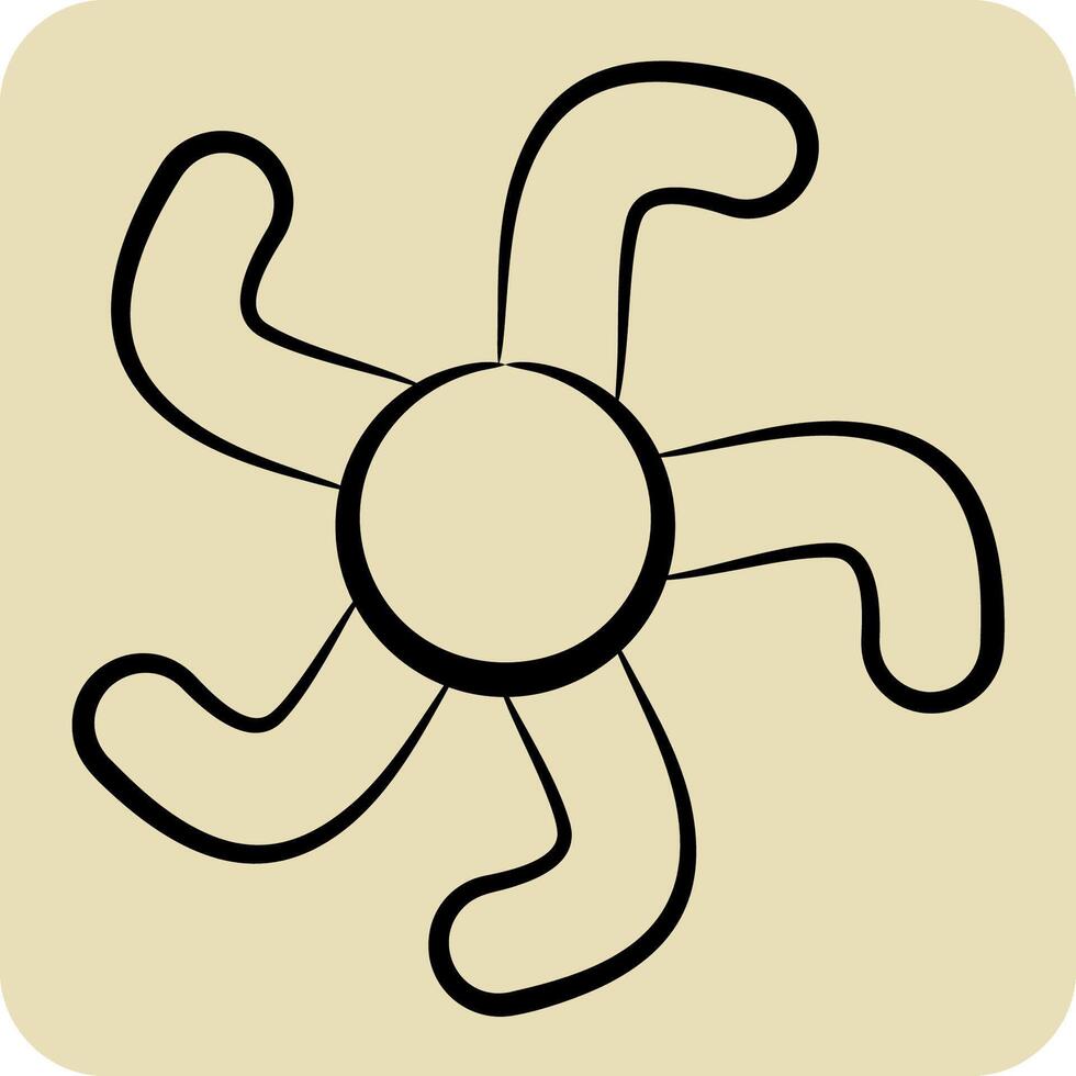 Icon Starfish. related to Hawaii symbol. hand drawn style. design editable vector