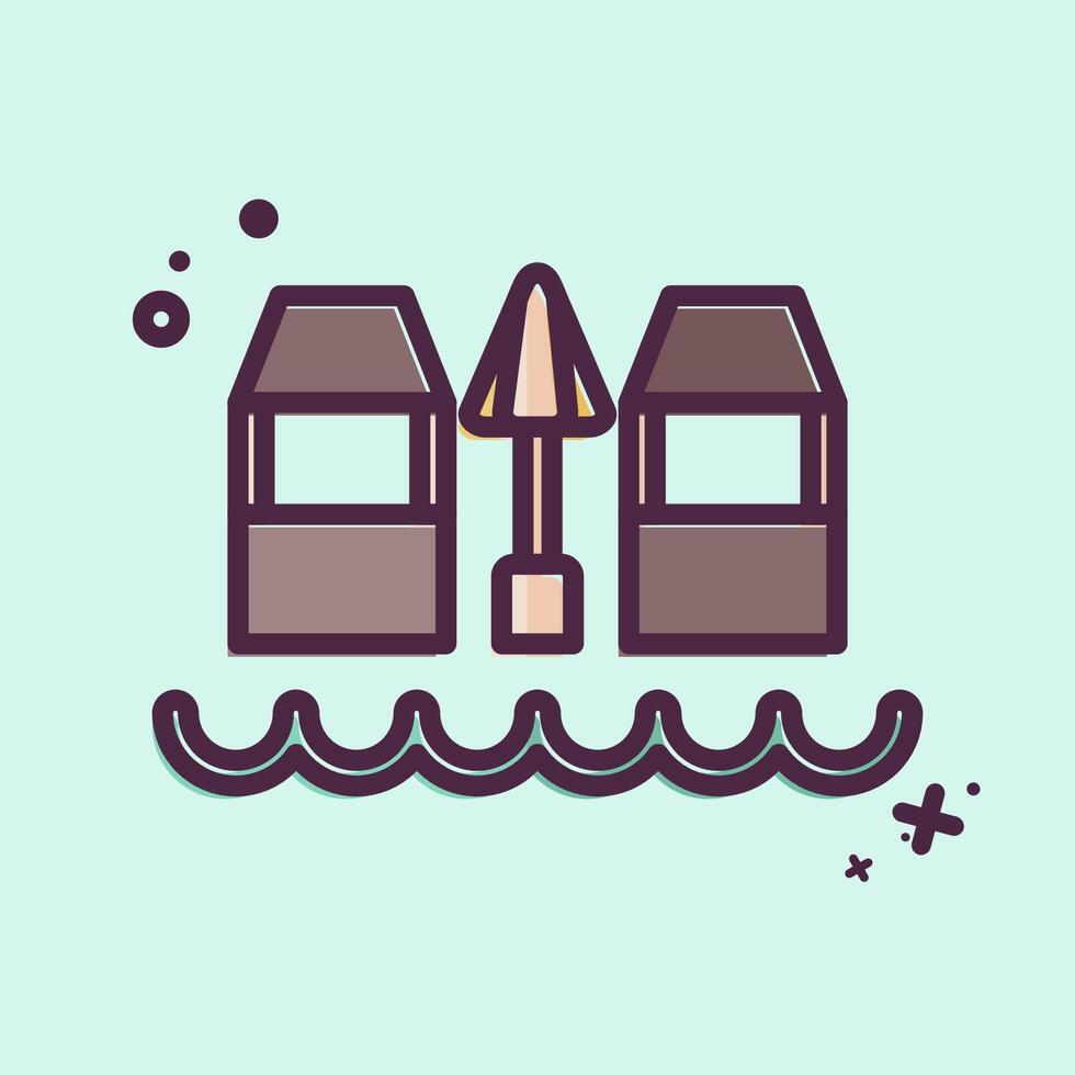 Icon Beach Bar. related to Hawaii symbol. MBE style. design editable vector