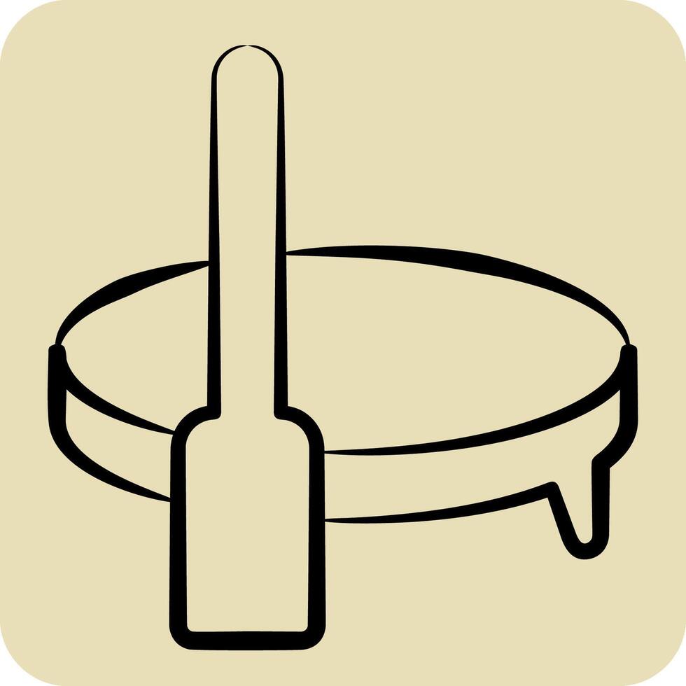 Icon Surfing Board. related to Hawaii symbol. hand drawn style. design editable vector