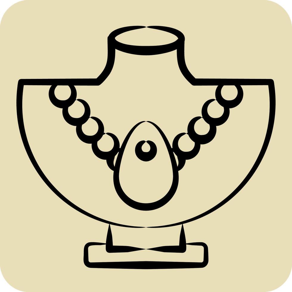 Icon Neklace. related to Hawaii symbol. hand drawn style. design editable vector