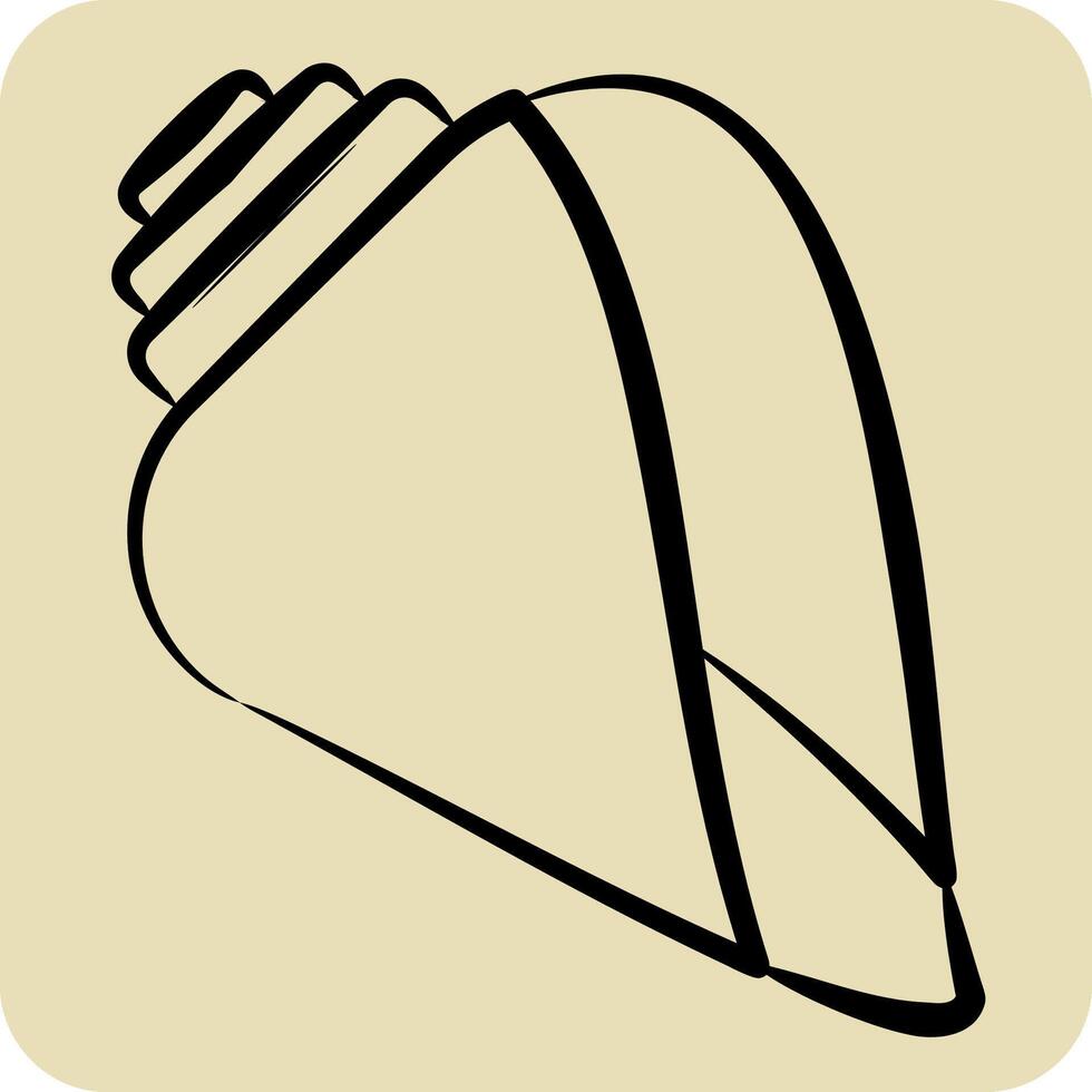 Icon Sheel. related to Hawaii symbol. hand drawn style. design editable vector