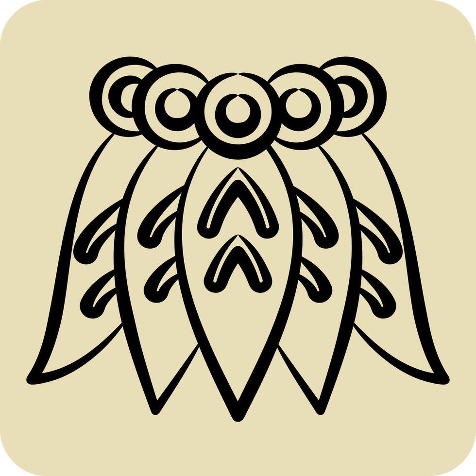 Icon Hawaiian Skrirt. related to Hawaii symbol. hand drawn style. design editable vector