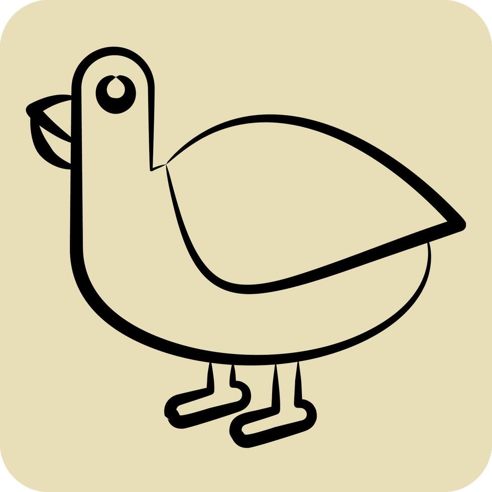 Icon Hawaii State Bird. related to Hawaii symbol. hand drawn style. design editable vector