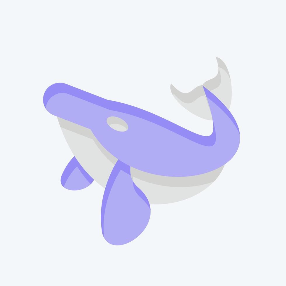 Icon Humback Whale. related to Hawaii symbol. flat style. design editable vector